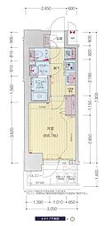 名古屋市営桜通線 太閤通駅 徒歩7分の賃貸マンション 7階1Kの間取り