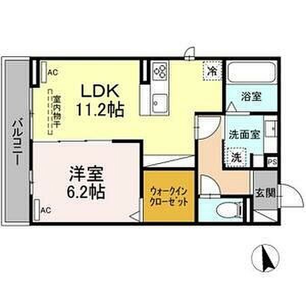 愛知県名古屋市中川区荒子４丁目(賃貸アパート1LDK・2階・45.34㎡)の写真 その2