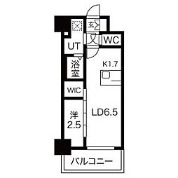 JR東海道本線 尾頭橋駅 徒歩10分の賃貸マンション 6階1LDKの間取り