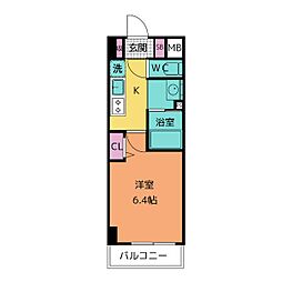 名古屋市営名城線 上前津駅 徒歩5分の賃貸マンション 5階1Kの間取り