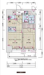 名古屋市営名城線 東別院駅 徒歩5分の賃貸マンション 11階1LDKの間取り