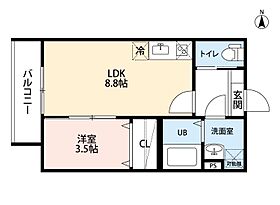 愛知県名古屋市西区栄生１丁目（賃貸アパート1LDK・1階・32.31㎡） その2