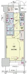 名古屋市営東山線 亀島駅 徒歩5分の賃貸マンション 13階1Kの間取り