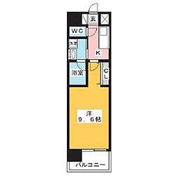 名古屋市営名城線 上前津駅 徒歩7分の賃貸マンション 11階1Kの間取り