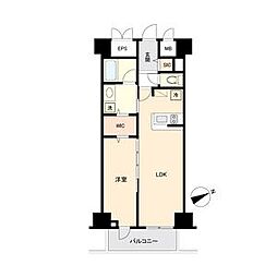 名古屋市営鶴舞線 鶴舞駅 徒歩9分の賃貸マンション 8階1LDKの間取り
