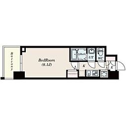 名古屋市営名城線 黒川駅 徒歩3分の賃貸マンション 12階1Kの間取り