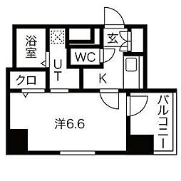 名古屋市営名城線 上前津駅 徒歩6分の賃貸マンション 12階1Kの間取り