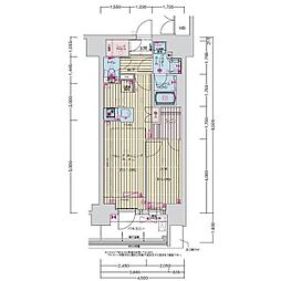 名古屋市営桜通線 丸の内駅 徒歩8分の賃貸マンション 14階1LDKの間取り