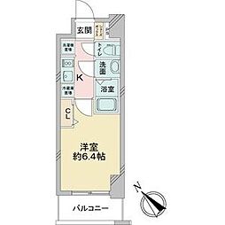 名古屋市営鶴舞線 鶴舞駅 徒歩5分の賃貸マンション 15階1Kの間取り