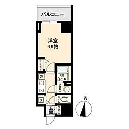 名古屋市営鶴舞線 丸の内駅 徒歩4分の賃貸マンション 10階1Kの間取り