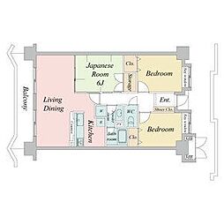 名古屋市営名城線 東別院駅 徒歩7分の賃貸マンション 7階3LDKの間取り
