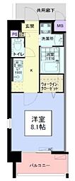 名古屋市営鶴舞線 浄心駅 徒歩16分の賃貸マンション 4階1Kの間取り