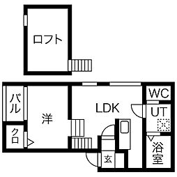 名鉄名古屋本線 栄生駅 徒歩4分の賃貸アパート 1階1SLDKの間取り