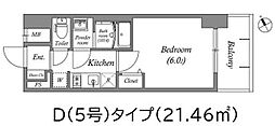 名古屋臨海高速あおなみ線 ささしまライブ駅 徒歩9分の賃貸マンション 6階1Kの間取り