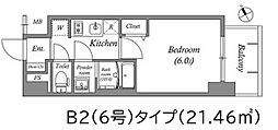 名古屋臨海高速あおなみ線 ささしまライブ駅 徒歩9分の賃貸マンション 6階1Kの間取り