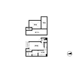 名鉄瀬戸線 森下駅 徒歩8分の賃貸アパート 2階1SKの間取り