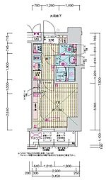 プレサンス高畑ルミア 1Kの間取図画像