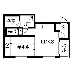 名古屋市営鶴舞線 浅間町駅 徒歩8分の賃貸アパート 3階1SLDKの間取り