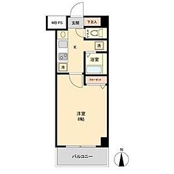 JR中央本線 金山駅 徒歩7分の賃貸マンション 4階1Kの間取り