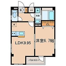 名古屋市営名城線 上前津駅 徒歩7分の賃貸アパート 4階1LDKの間取り