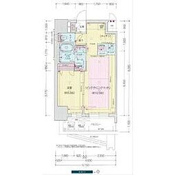 名古屋市営東山線 新栄町駅 徒歩5分の賃貸マンション 8階1LDKの間取り
