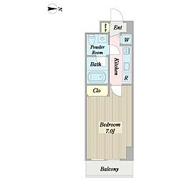 名古屋市営名城線 矢場町駅 徒歩7分の賃貸マンション 6階1Kの間取り
