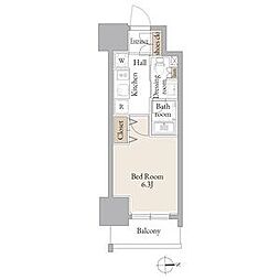 名古屋市営鶴舞線 庄内通駅 徒歩1分の賃貸マンション 11階1Kの間取り