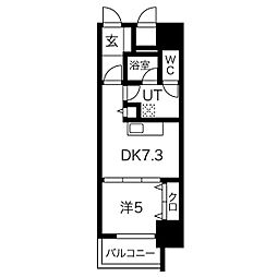 名古屋臨海高速あおなみ線 荒子駅 徒歩1分の賃貸マンション 6階1LDKの間取り