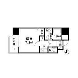 名古屋市営東山線 伏見駅 徒歩7分の賃貸マンション 7階1Kの間取り