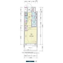 名古屋市営東山線 新栄町駅 徒歩5分の賃貸マンション 10階1Kの間取り