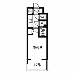 名古屋市営名城線 東別院駅 徒歩6分の賃貸マンション 4階1Kの間取り