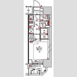 名古屋市営名城線 東別院駅 徒歩7分の賃貸マンション 10階1Kの間取り