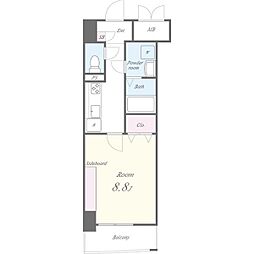 名古屋市営鶴舞線 鶴舞駅 徒歩8分の賃貸マンション 6階1Kの間取り