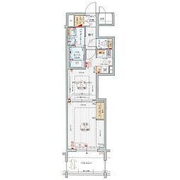 名古屋市営東山線 名古屋駅 徒歩6分の賃貸マンション 4階1DKの間取り