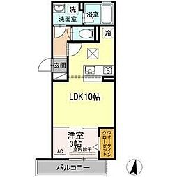 JR東海道本線 金山駅 徒歩6分の賃貸アパート 1階1LDKの間取り