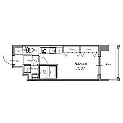 名古屋市営桜通線 久屋大通駅 徒歩4分の賃貸マンション 11階ワンルームの間取り