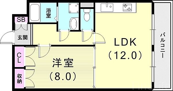 歌敷山ハイツ ｜兵庫県神戸市垂水区歌敷山1丁目(賃貸マンション1LDK・2階・43.35㎡)の写真 その2