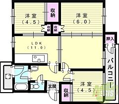 狩口台住宅21号棟  ｜ 兵庫県神戸市垂水区狩口台4丁目21（賃貸マンション3LDK・4階・57.34㎡） その2