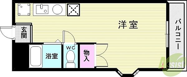 Ｋ，Ｓハイツ ｜兵庫県明石市朝霧南町4丁目(賃貸アパート1R・2階・20.69㎡)の写真 その2