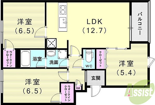 グルーブ五色山 ｜兵庫県神戸市垂水区五色山4丁目(賃貸アパート3LDK・1階・65.18㎡)の写真 その2