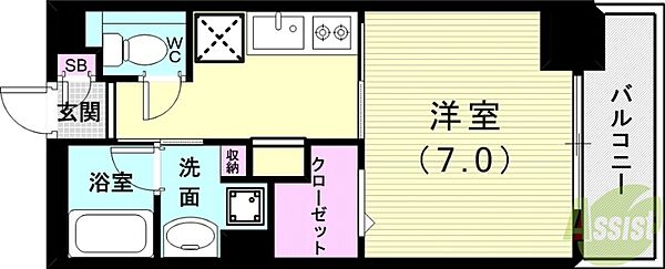 垂水川原ミオ ｜兵庫県神戸市垂水区川原2丁目(賃貸マンション1K・4階・27.19㎡)の写真 その2