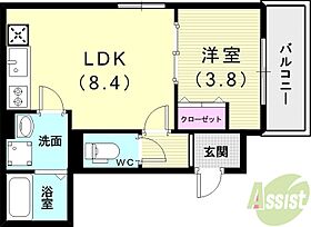 須磨区神撫町1丁目B棟  ｜ 兵庫県神戸市須磨区神撫町1丁目（賃貸アパート1LDK・1階・30.02㎡） その2