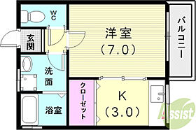 メゾン・ド須磨B棟  ｜ 兵庫県神戸市須磨区妙法寺字岡（賃貸アパート1DK・2階・27.00㎡） その2