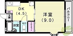 タウンハイム須磨南 1DKの間取図画像