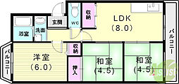 鈴松マンション 3DKの間取図画像