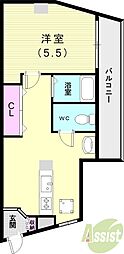 中塚マンション 1Kの間取図画像
