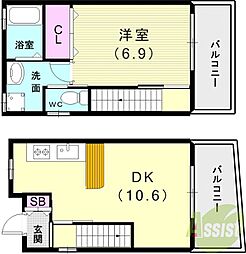 ワコーレヴィアーノ垂水舞子台 1LDKの間取図画像