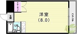 ニューヴィラ舞子 ワンルームの間取図画像