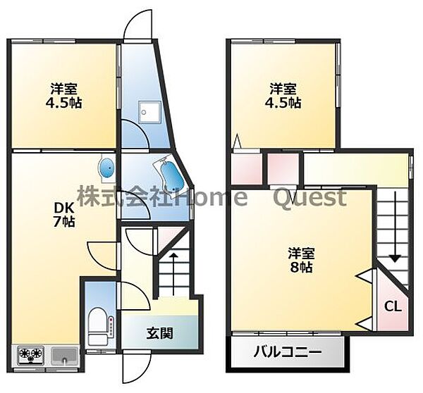 安堂町キャットハウス ｜大阪府柏原市安堂町(賃貸一戸建3DK・1階・57.00㎡)の写真 その2