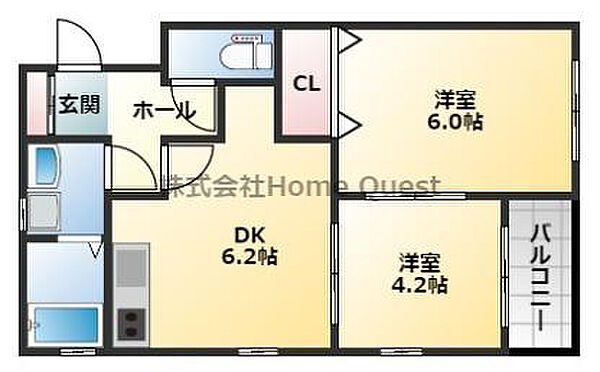 フウキパレス山本 103｜大阪府八尾市山本町3丁目(賃貸アパート2DK・1階・42.24㎡)の写真 その2